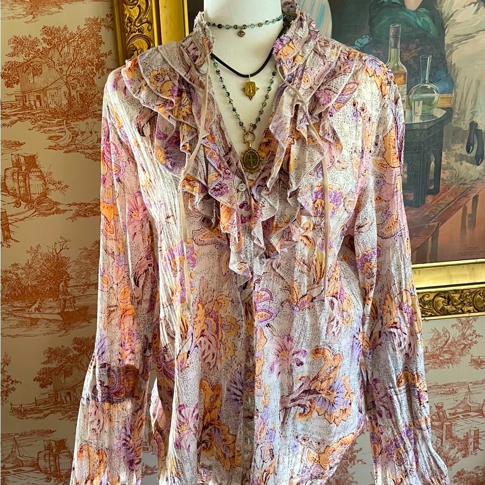 Sundance Ruffle Floral Blouse - Picture 9 of 9